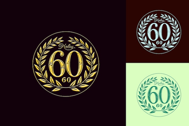 60Th Anniversary Logo With a Classic Elegant Design Featurin Vector Abstract Design Collections