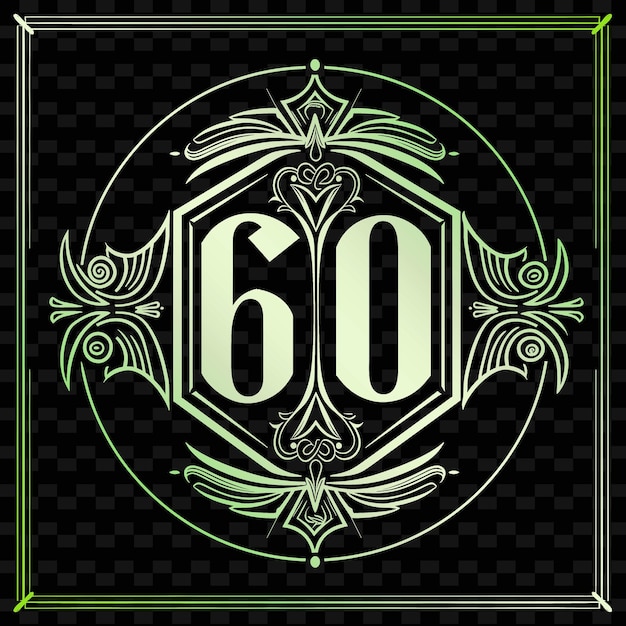 PSD 60th anniversary monogram logo with a stylized 60 in the cen vector abstract design collections