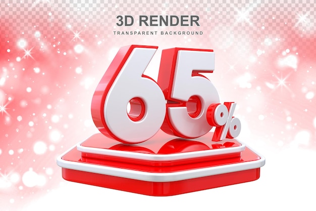 65 Percent Promotion Podium 3d Render