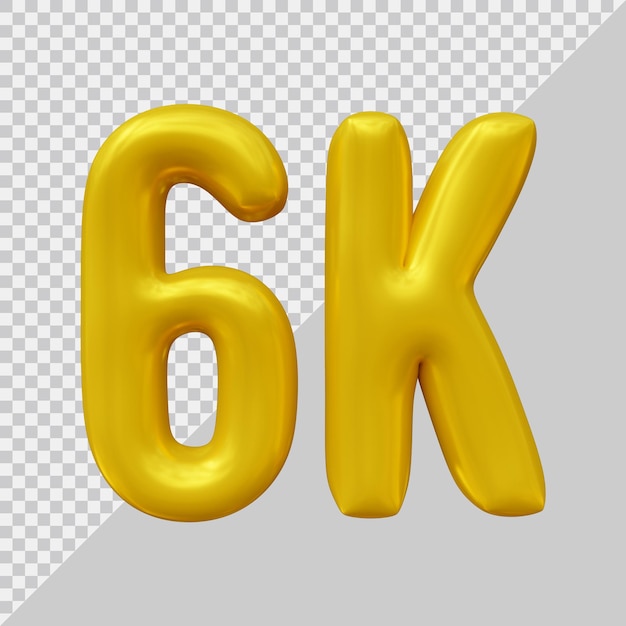 6k followers design in 3d render