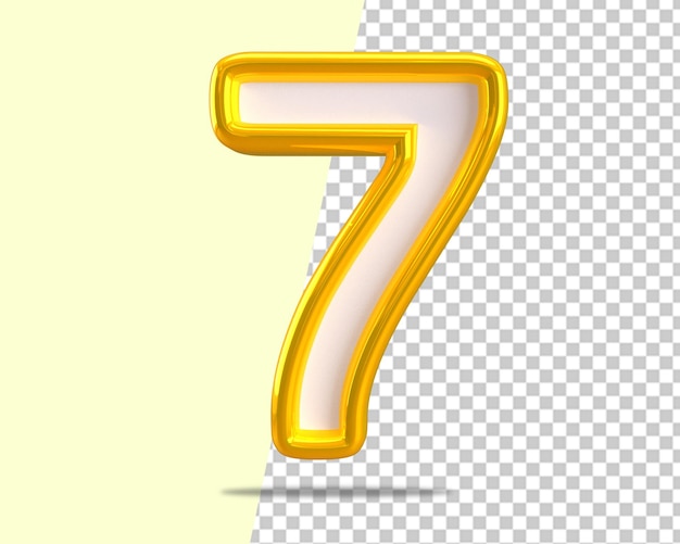 7 number gold 3d luxury seven text logo 