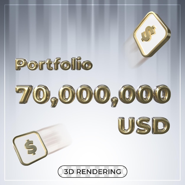 70 Million Dollar USD Portfolio 3D rendering