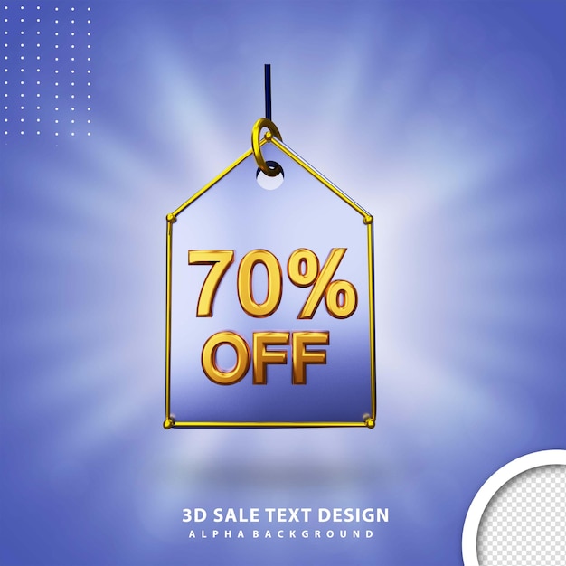 PSD 70 percent off discount sale tag icon psd