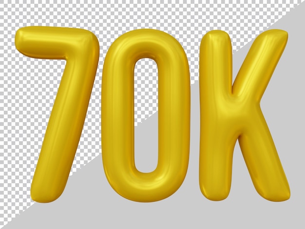 70k followers design in 3d render