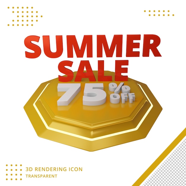 75 percent 3d summer discount offer in 3d rendering 