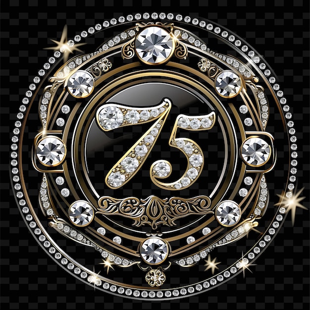 75Th Anniversary Medallion Logo With a Stylized 75 in the Ce Vector Abstract Design Collections