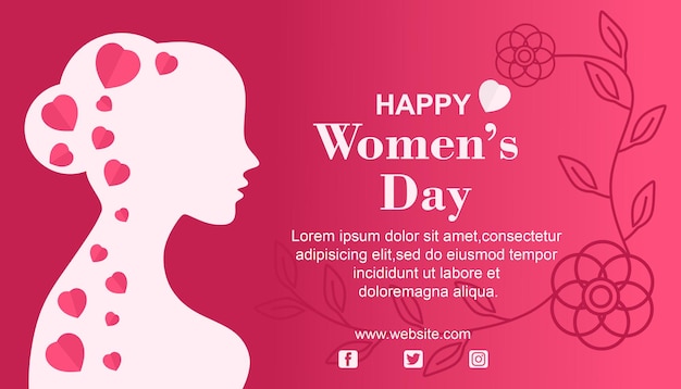 8 march happy women day flat banner template