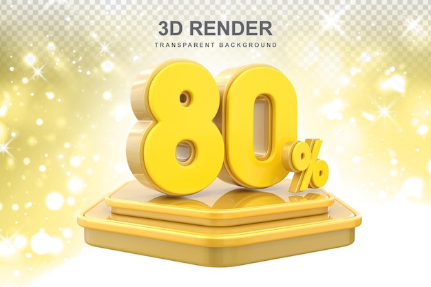 80 Percent Promotion Podium 3d Render