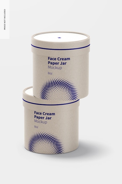 8oz Face Cream Paper Jars Mockup