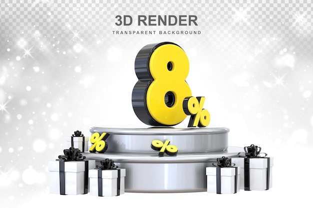 8Percent promotion with gift 3D