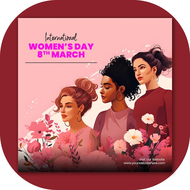 8th March International Womens Day Post Design for Social Media