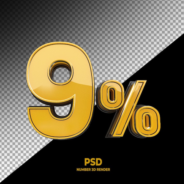 9 off sale discount offer price tag special offer sale 3d rendering premium psd