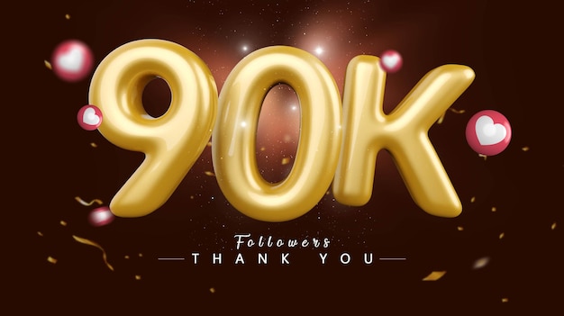 90k followers gold number luxury