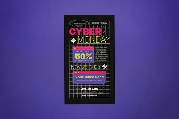 PSD 90s cyber monday social media story