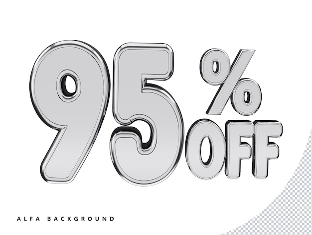 95 percentage off discount sale tag