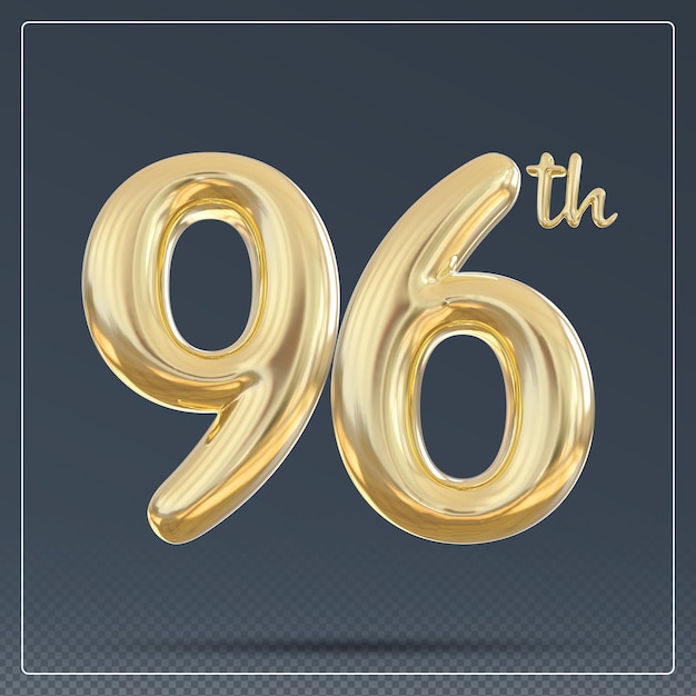 96th year anniversary number golden