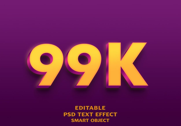 99k 3d text effect design