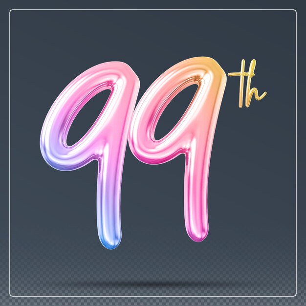 PSD 99th year anniversary number gradient