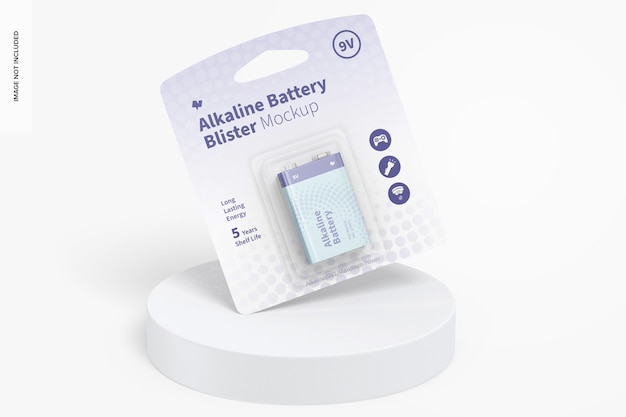 9V Alkaline Battery Blister Mockup