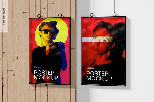 A0 Metal Hanging Posters Mockup