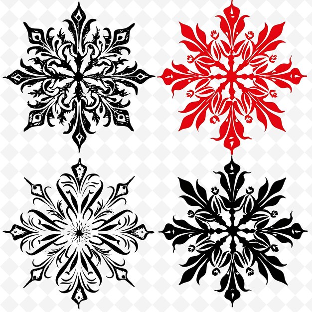 A2 Hand Painted Wood Snowflake Borderlines With a Chip Carving PNG Cute Christmas Decor Collections