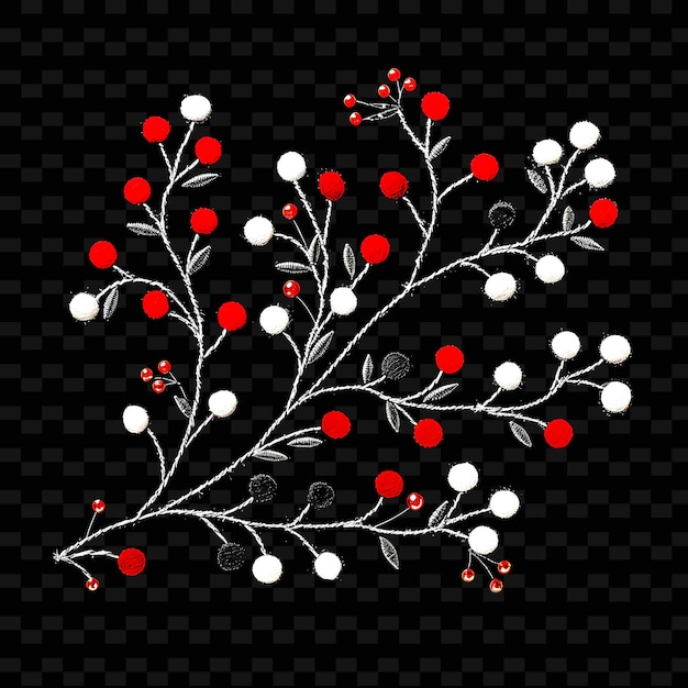 A2 Hand Stitched Felt Mistletoe Borderlines Design With Tiny Po PNG Cute Christmas Decor Collections