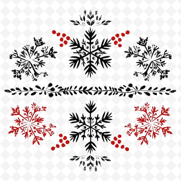 A2 Hand Woven Wicker Snowflake Borderlines With Natural Twig an PNG Cute Christmas Decor Collections