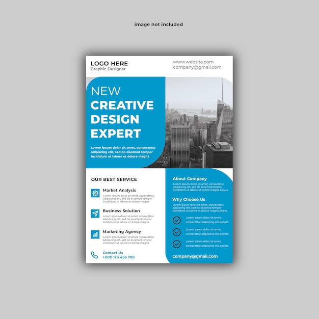 PSD a4 advertisement agency blue business flyer business poster consulting corporate corporate