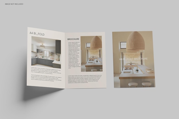 a4 bifold brochure mockup