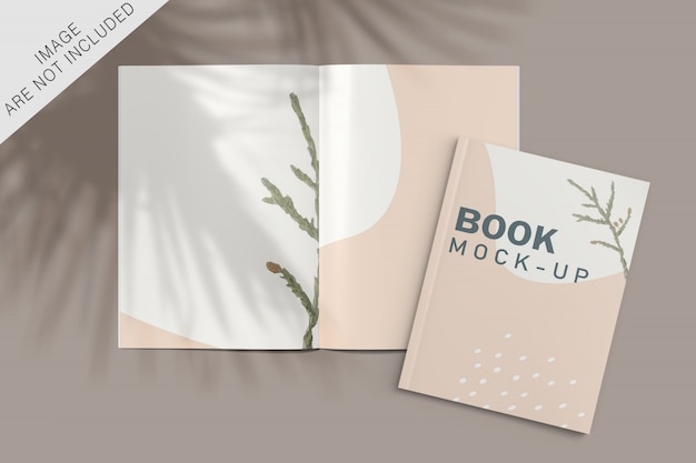 A4 book mockup top angle