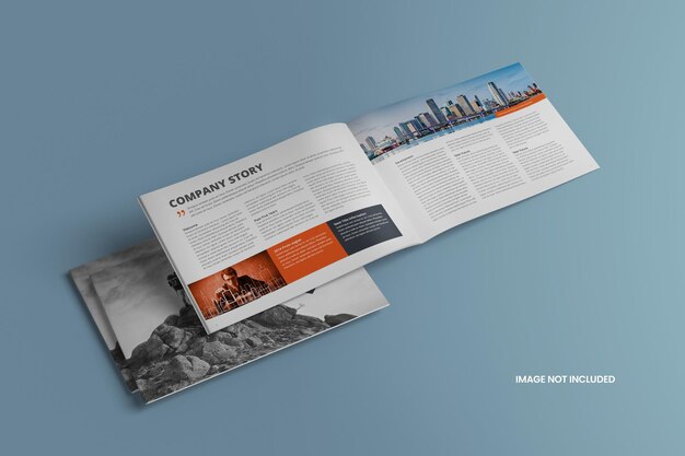 PSD a4 brochure horizontal mockup