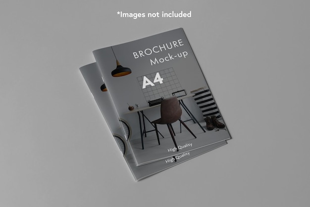 A4 Brochure mock-up 3 covers perspective view