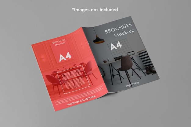 A4 Brochure mock-up 3 outside spread perspective view