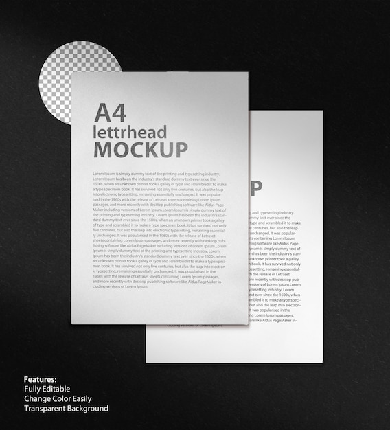 PSD a4 business letterhead mockup