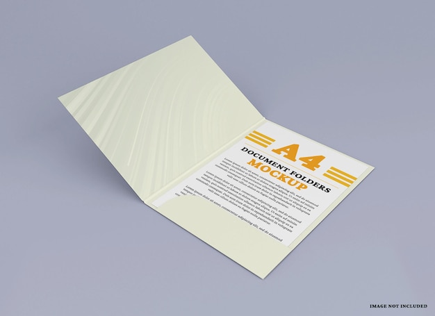 a4 document folder mockup design isolated