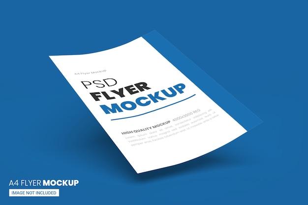 A4 flyer mockup in 3d rendering