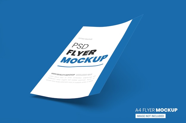 A4 flyer mockup in 3d rendering