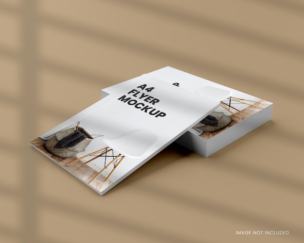 a4  flyer mockup in 3d rendering