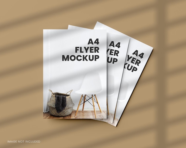 a4  flyer mockup in 3d rendering