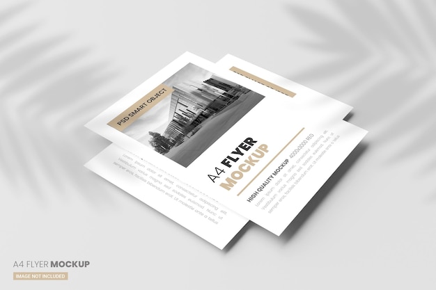 A4 flyer mockup template in 3d render