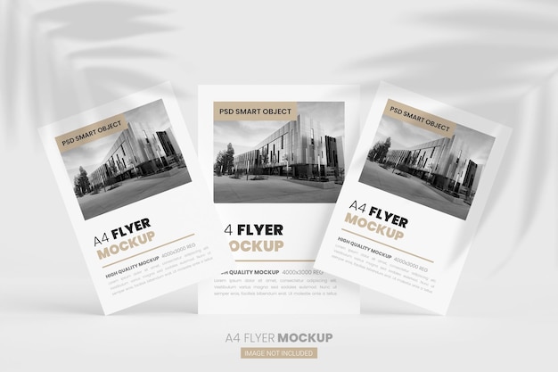 A4 flyer mockup template in 3d render