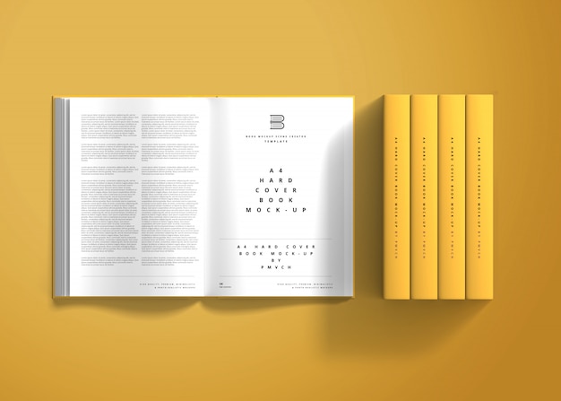 A4 Hard Cover Book Mockup