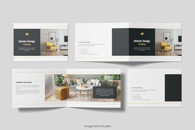 A4 Landscape Bifold Catalog Brochure Mockup