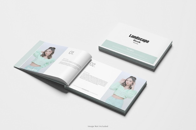 A4 Landscape Book Mockup