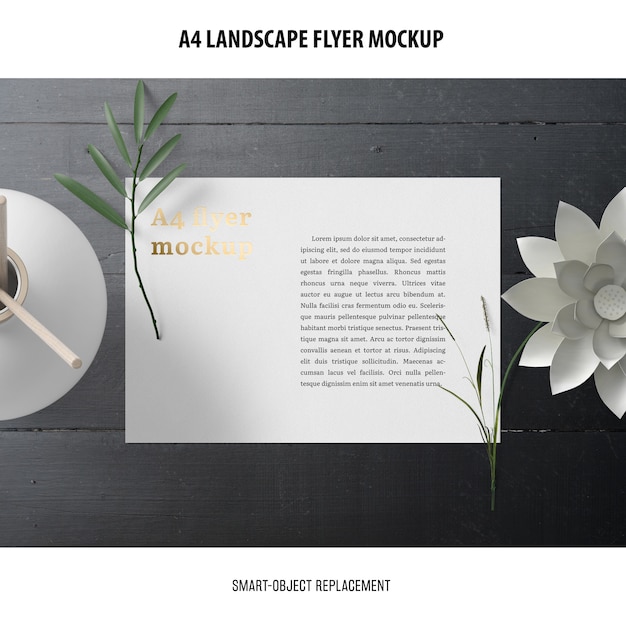 A4 Landscape Flyer Mockup