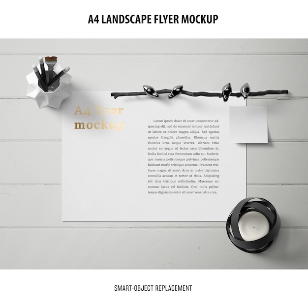 A4 Landscape Flyer Mockup