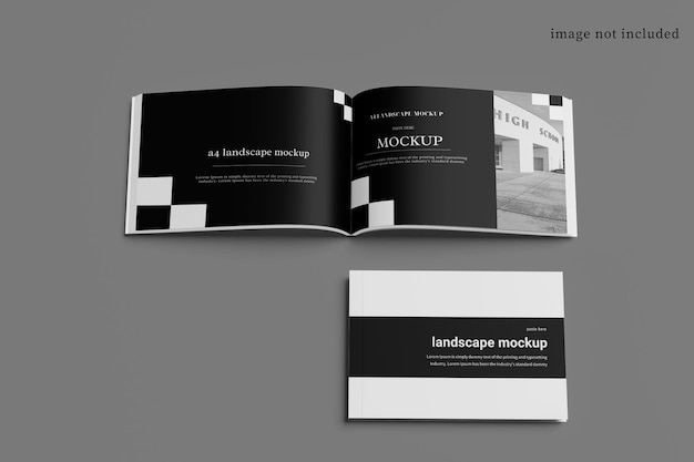 A4 Landscape Magazine Mockup