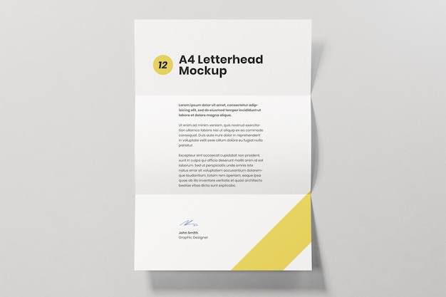 PSD a4 letterhead mockup