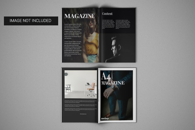 A4 magazine mockup top view