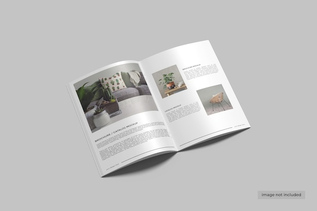 a4 opened brochure catalog mockup design